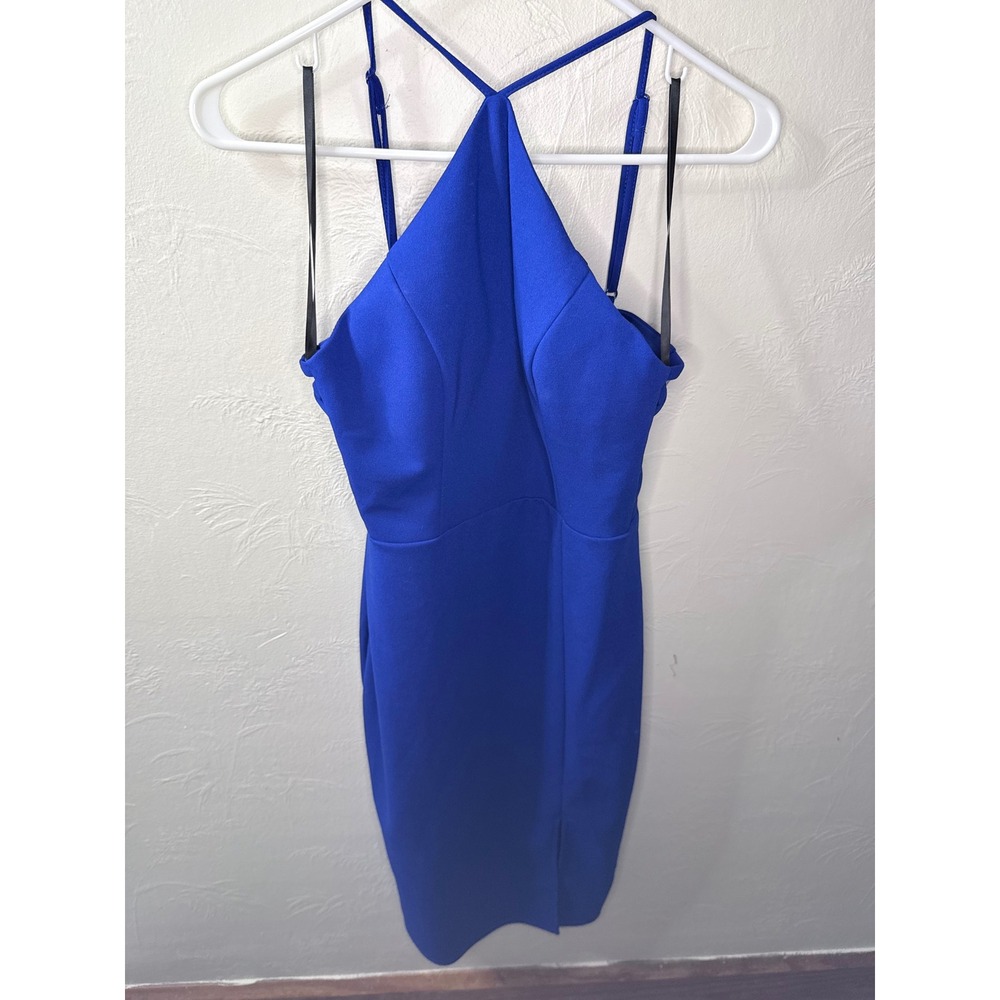 Blue dress with side accents